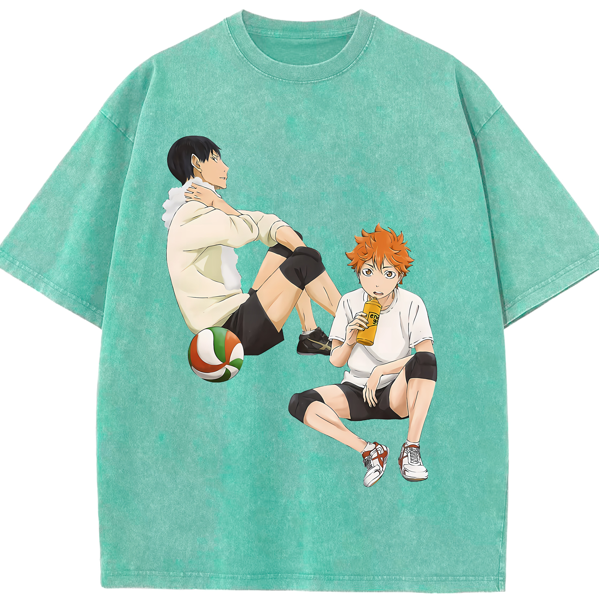 （画像用） ハイキュー!! Haikyu!! 綿100% ヴィンテージ風 半袖Tシャツ（フロントプリント）
